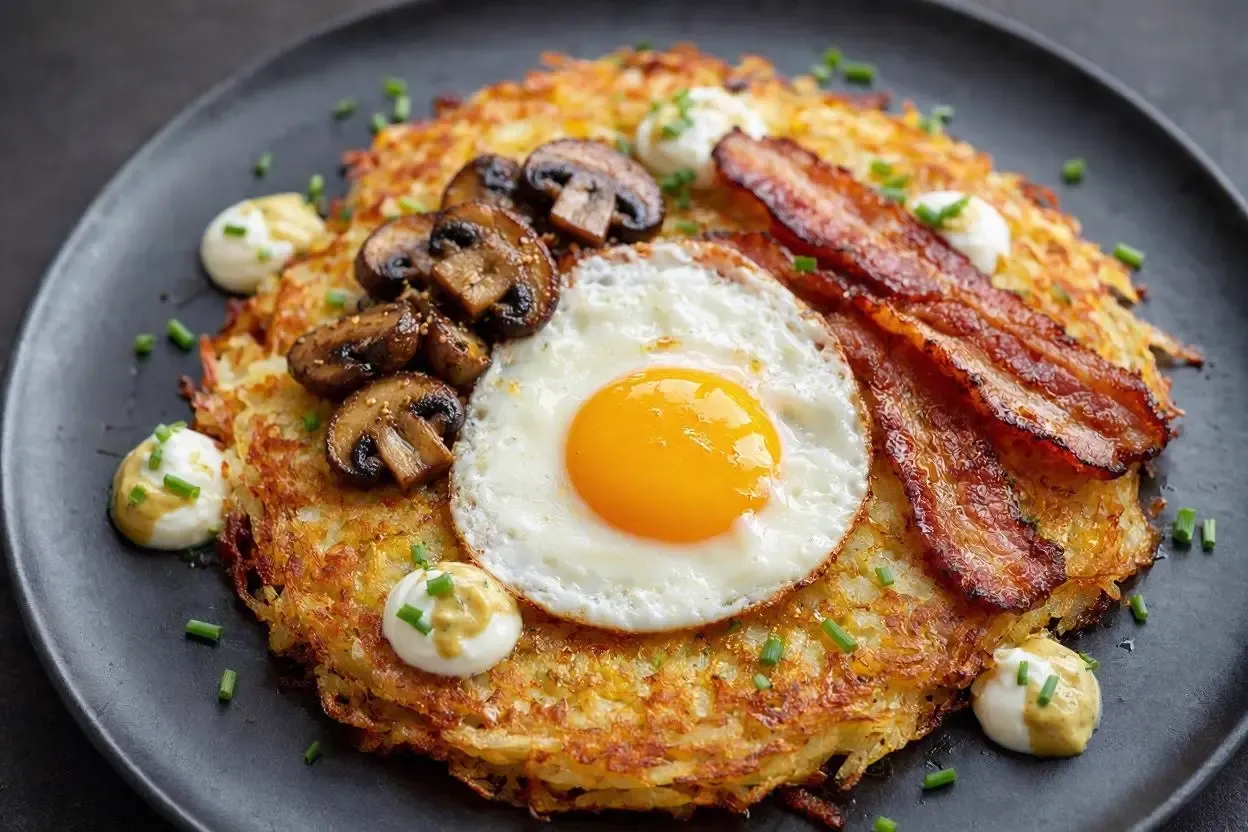 Recette : Rösti Protéiné Façon Petit-Déjeuner (Bacon & Œufs)