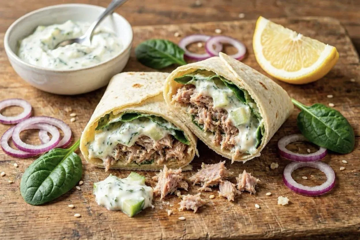 Photo de Wrap Fraîcheur au Thon et Tzatziki Maison